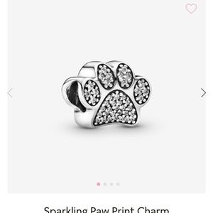 PANDORA Snake Chain necklace with paw print charm